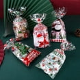 thumbnail image 3 of 50Pcs Christmas Plastic Candy Bags Christmas Cookies Gift Bags Snowflakes Santa, 3 of 5