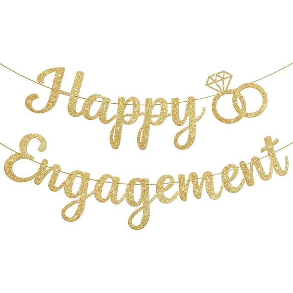 Happy Engagement Banner, Engagement Party Decorations, Engaged Banner Sign for proposal Wedding Decor Bridal Shower Bachelorette Party Decorations