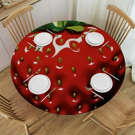 

Orinice Pop Art Fruits Round Table Cover Stain Resistant Washable Indoor Outdoor Tablecloth Kitchen Dining Wedding Parties Waterproof 100% Polyester Fiber 54-58