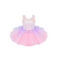 thumbnail image 6 of Raenseen Kids Girls Sleeveless Shiny Sequins Ballet Gym Dance Leotard Tutu Dress Ballerina Costume Pink 4, 6 of 8