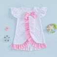 thumbnail image 2 of Splozh Kids Toddler Little Girl Swim Cover Up Baby Unisex Baby Beach Robe Cover Ups Short Sleeve Beach Dress Pink,3-4 Years, 2 of 6