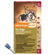 Advantage Multi for Dogs 6-in-1 Heartworm Prevention Kills Fleas & More Dogs 20.1-55 lbs. 6-Month Supply