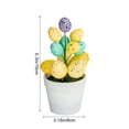 thumbnail image 3 of ZhyrZng Small Easter Egg Potted Plant 16x10cm | Artificial Tabletop Decoration featuring Colorful Spotted Eggs and Green Leaves for Home Office Desk Spring Holiday Party Prop, 3 of 7