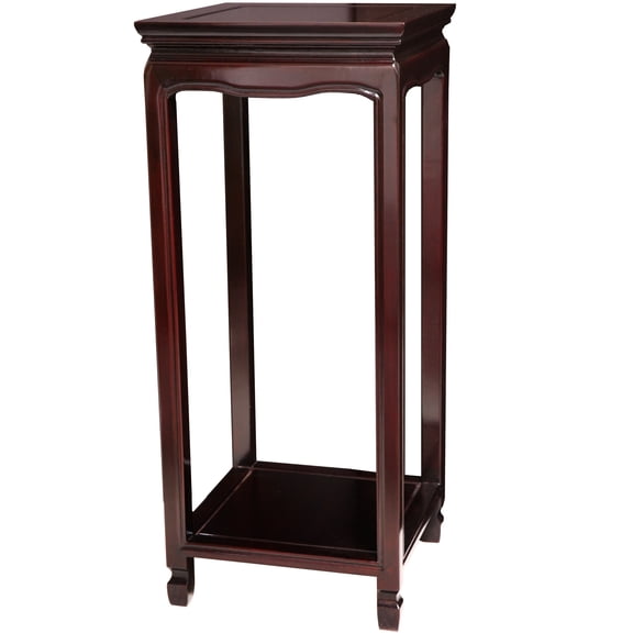 28" Tall Rosewood Pedestal Planter Display Stand - Dark
