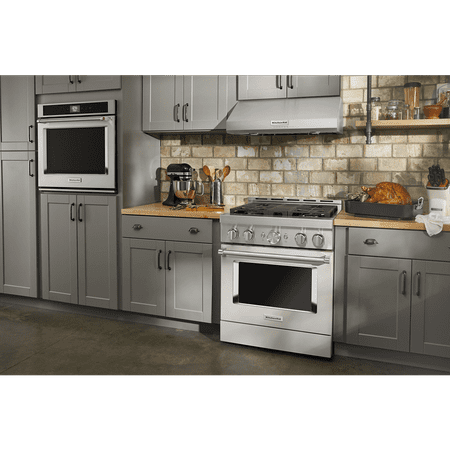 KitchenAid - Commercial-Style 4.1 Cu. Ft. Slide-In Gas True Convection Range with Self-Cleaning - Milkshake