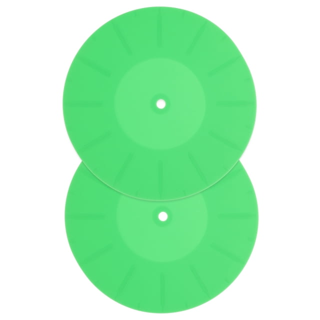 Raindrops 2Pcs Green Silicone Vinyl Recorder Mat Anti Static Record Player Protective Pad for Home Use