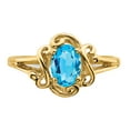 thumbnail image 5 of Primal Gold 14 Karat Yellow Gold 7x5mm Oval Blue Topaz Ring, 5 of 7