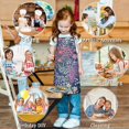 thumbnail image 6 of Pioneer Flower Floral Print Pattern Kids Aprons for Girls and Boys,Adjustable Neck Strap Toddler Aprons for Kids Cooking Baking, 6 of 7