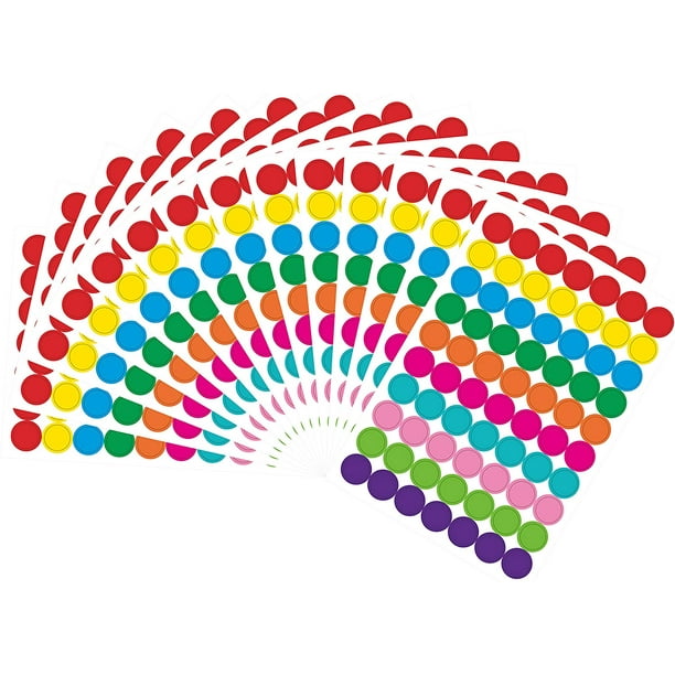 1050 étiquettes de codage de couleur PCS autocollants de point de cercle,  autocollant d'étiquette de codage coloré de style de 10 couleurs pour le  bureau, la salle de classe d'étudiant 