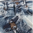 thumbnail image 3 of Men's Faded Wash Distressed Fringe Skinny Slim Fit Jean Stretch Denim Shorts (5110 Indigo, 34), 3 of 3