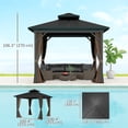 thumbnail image 3 of Outsunny Pavillon à Toit Rigide 10 Pieds x 10 Pieds Pavillon Extérieur en Aluminium, Brun Foncé, 3 of 10