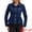 Dark Blue, variant on DARING DIVA Women's Button Down Collar Ruffle Hem Peplum Jean Jacket XL Blue
