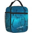 thumbnail image 2 of Underwater Shark Group Sea Blue Lunch Box Insulated Lunch Bag Thermal Travel Office Lunch Cooler, 2 of 6