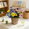 thumbnail image 4 of 1Pcs Yellow & White Realistic Artificial Pansy Bouquet - 13.8in Fake Flowers Realistic, Artificial Flowers Floral, Home Decor & Wedding Table Arrangement (D), 4 of 4