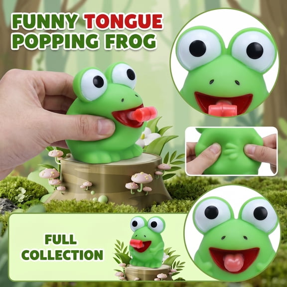 Squeeze Stress Toys, Frog Squeeze Toys, Squeeze Toys for Student, Autistic Sensory Toys, Pop Out Tongue Squeeze Toys for Relaxation Relief and