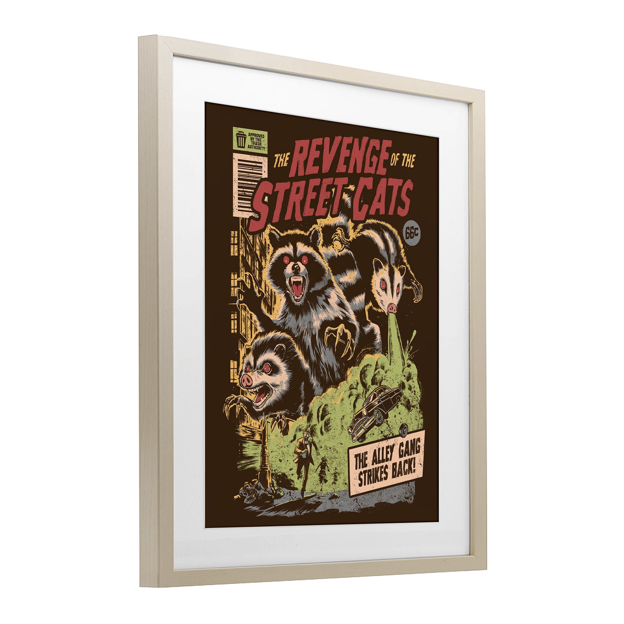 Stupell Industries Revenge Of Street Cats Birch Framed Print Under Glass, design by EduEly Designs