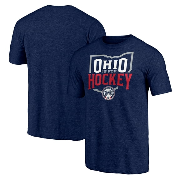 Men's Navy Columbus Blue Jackets Shoot to Score Tri-Blend T-Shirt