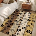 thumbnail image 4 of 3'x5' Area Rugs, Cute Dog Claws Indoor Outdoor Area Rug for Living Room Bedroom, Farmhouse Brown Wooden Grain Puppy Pawprints Washable Bathroom Rugs Kitchen Floor Carpet Mats Home Decor Aesthetic, 4 of 8
