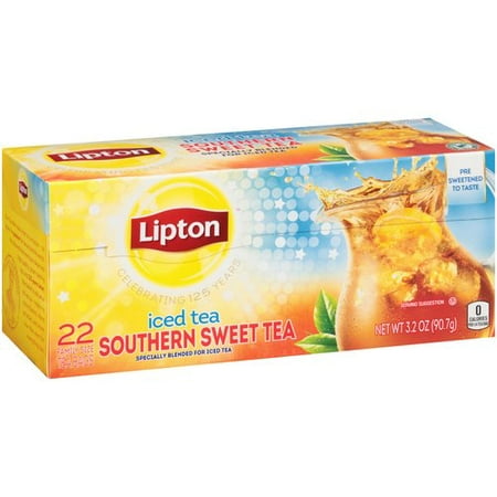 (4 Boxes) Lipton Family Tea Bags Southern Sweet Tea 22 (Best Tea For Food Poisoning)