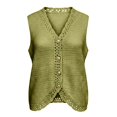 thumbnail image 5 of Women's Sleeveless Button Down Cropped Sweater Vest Cardigan Waistcoat,Scalloped V Neck Knit Vest for Women, Cropped Hollow Out Sweater Vest, Lightweight Textured Knit Beach Vacation Wear Light Green, 5 of 5