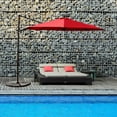 thumbnail image 4 of Grand Patio Outdoor Market Cantilever Steerable Large Umbrella, 10ft, Red, 4 of 5