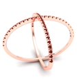 thumbnail image 2 of 0.245 ct Round Cut Natural Garnet Statement 14K Rose Gold Womens Engagement Ring, 2 of 5