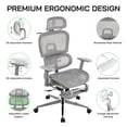 thumbnail image 3 of Silla de oficina de malla Hujusko con reposapiés y soporte lumbar, 3 of 9