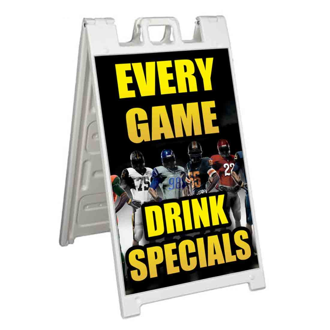Every Game Drink Specials (24" X 36") Standard AFrame Signicade, Includes Decal Applied To