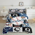 thumbnail image 2 of jejeloiu Baseball Sport Lovers Full Size Comforter Sets,Boys Ball Game Bedding Comforter Set,Patchwork Geometric Plaid Bedding Sets For Girls Boys,Ultra Soft Home Decor Reversible,3pcs, 2 of 8