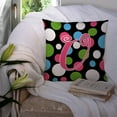 thumbnail image 3 of Letter U Initial Monogram - Polkadots and Pink Fabric Decorative Pillow, 3 of 4