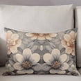 thumbnail image 3 of Orange Grey Spring Floral Throw Pillow Cover 24 x 36 Inch Decorative Pillow Cover Vintage Watercolor Flower Lumbar Pillowcase Seasonal Rectangle Cushion Case for Couch Sofa Bed Living Room, 3 of 7
