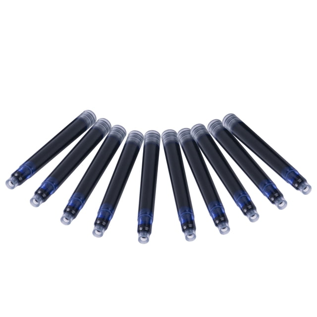 SUNSIOM 10 PCS Package Portable Disposable Blue/Black Fountain Pen Ink