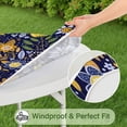 thumbnail image 5 of Pioneer Flower Floral Print Pattern Round Fitted Tablecloth with Elastic Edge,Dining Table Cover Waterproof,Outdoor Round Tablecloth for Camping,Dining,Indoor and Outdoor, 5 of 7