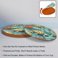 thumbnail image 4 of Turtle 6PCS Round Coasters Set, Microfiber Leather Drink Coasters with Holder, 11x11 cm/4.3x4.3 in, 4 of 6