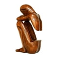 thumbnail image 2 of 12" Wooden Handmade Abstract Sculpture Handcrafted "Resting Man" Home Decor Decorative Figurine Accent Decoration Hand Carved Statue, 2 of 5