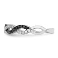 thumbnail image 3 of 925 Sterling Silver Noir Blanc Croix Diamant Bague Nuit, 3 of 10