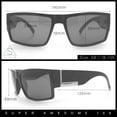 thumbnail image 3 of Mens Glass Lens Narrow Rectangle Plastic Sporty Squared Sunglasses Shiny Black, 3 of 8