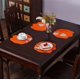 thumbnail image 5 of Juego de 4 manteles individuales de Halloween, manteles individuales redondos de color naranja, decoraciones de otoño para cocina y mesa de café de comedor., 5 of 5
