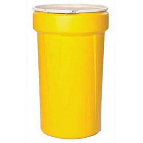 Eagle Mfg Open Head Transport Drum, Polyethylene, 55 gal, Unlined, Yellow 1655