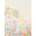 thumbnail image 4 of Wassery Infant Baby Girls Summer Dress Floral Floral Print  Cotton Short Sleeve Square Neck Dress Ruffled Princess A-Lined Party High Waist Dress 9M-2T, 4 of 9
