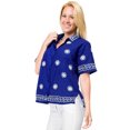 thumbnail image 3 of HAPPY BAY Women's Beach Button Down Short-Sleeve Hawaiian Shirt Summer Holidays Bohemian Party Tops Elegant Boho Shirt For Women XXL plus-size Mary Blue_X406, 3 of 3