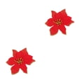 thumbnail image 2 of Injueey Paquete de 10 flores de Navidad decoración artificial cabezas de flores jardín de bodas adorno de árbol de Navidad Año Nuevo navidad rojo 2piezas, 2 of 6