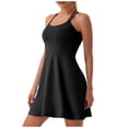 thumbnail image 1 of asddcavvf Robes pour Femmes Robe de Tennis pour Femmes Col Carré Sans Manches Robe Athlétique Fente Latérale Évasée, 1 of 9