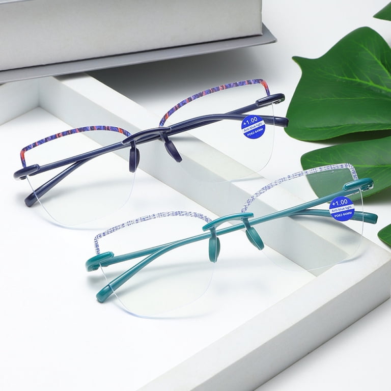 4 Pairs of Square Oversized Rimless Lightweight Reading  display picture 1