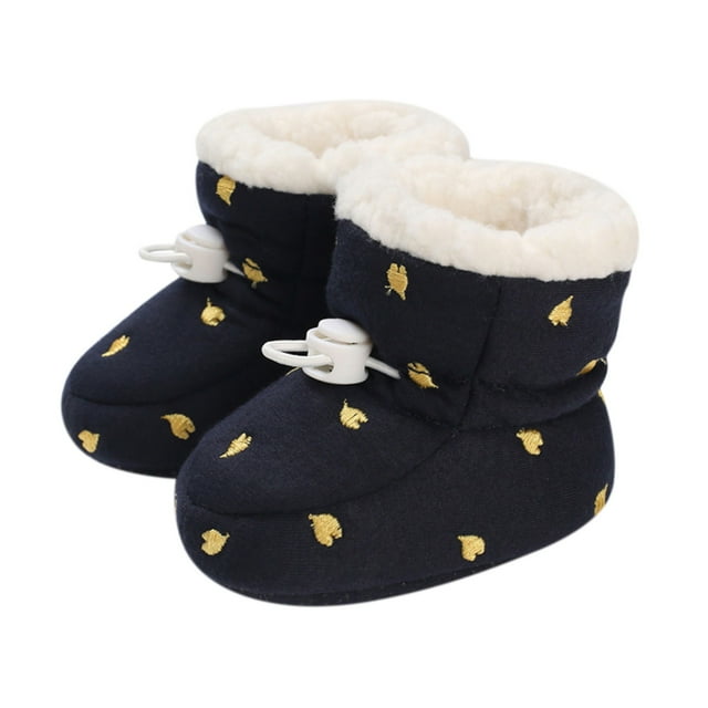 TIEVOSA Chaussures Bottines Chaudes Chaussures Mode à Imprimé Bottes Non Respirantes 12-18 Mois (Bleu Foncé)