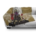 thumbnail image 3 of Japanese Soft Flannel Fleece Throw Blanket, Antique Ornamental Box of Archer with Gear and Arrows with Flowers at Sunset, Cozy Plush for Indoor and Outdoor Use, 70" x 90", Yellow Black, by Ambesonne, 3 of 6