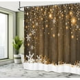 thumbnail image 5 of Ambesonne Christmas Shower Curtain, Wood and Snowflakes, 69"Wx75"L, Brown White, 5 of 5