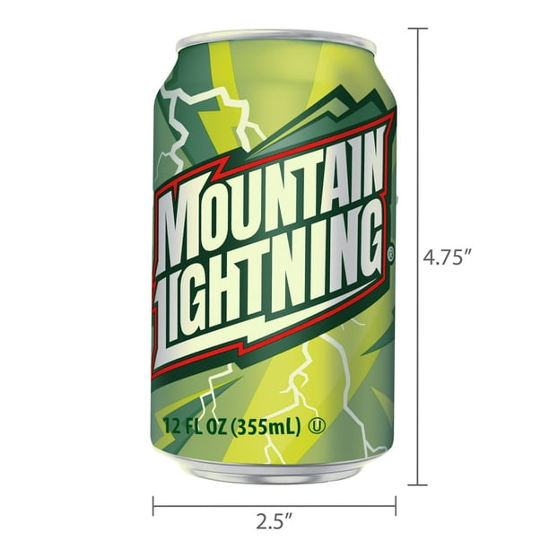 Great Value Mountain Lightning Citrus Flavored Soda, 12 fl oz, 24