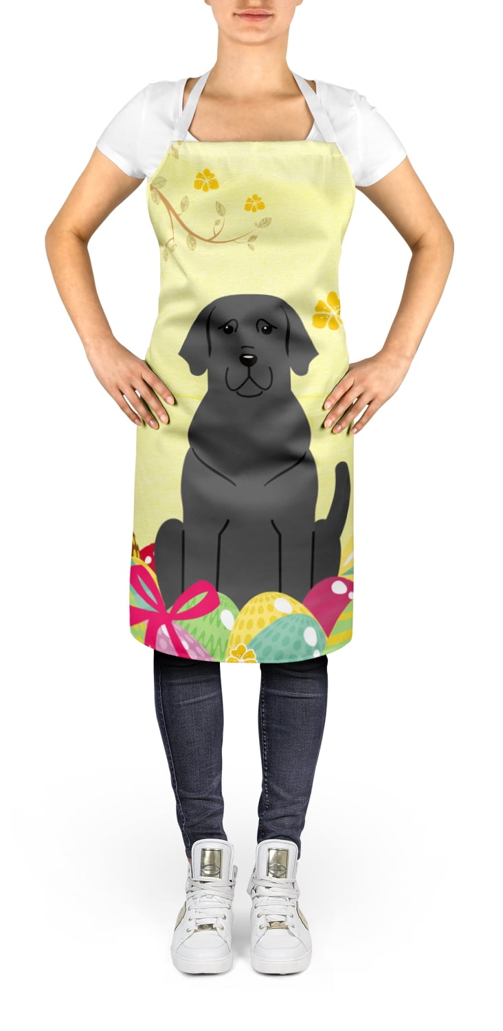 Carolines Treasures BB6057APRON Easter Eggs Black Labrador Apron Large multicolor