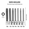 thumbnail image 4 of SOCADOR EXTRA TORX TORX Torx Star Bit Socket Conjunto de Acero Premium Bits de Estrella de 7 piezas T25 T30 T40 T45 T50 T50 T55 T60 Conjunto de 3/8 Pulgadas Capeizadores de 110 mm, 4 of 7